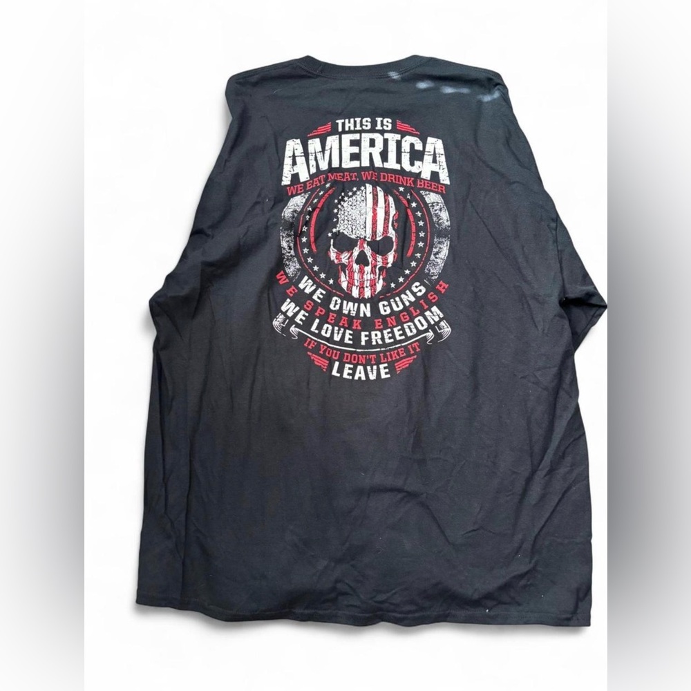 NWOT Black long sleeve “America” graphic tee shirt size 2XL - biker shirt